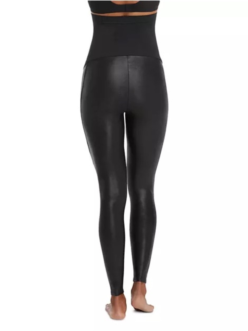 *NWT* SPANX Women’s Mama Maternity Black Faux Leather Leggings, Size XS - Picture 3 of 15
